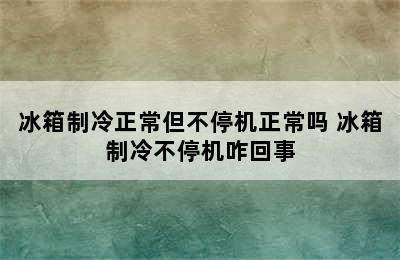 冰箱制冷正常但不停机正常吗 冰箱制冷不停机咋回事